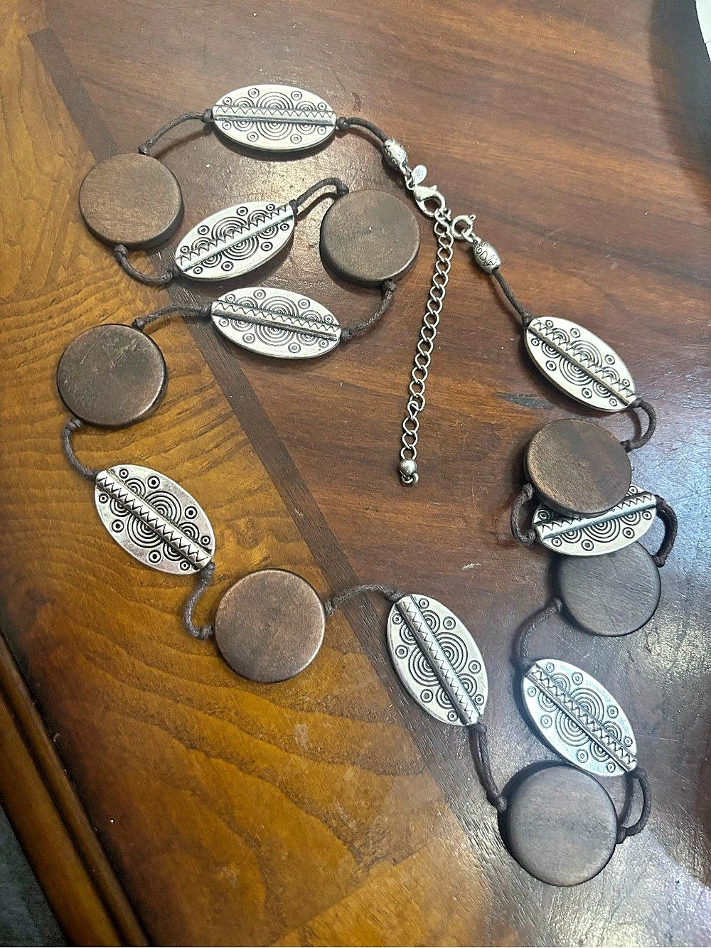 Brown & Silver Statement Necklace